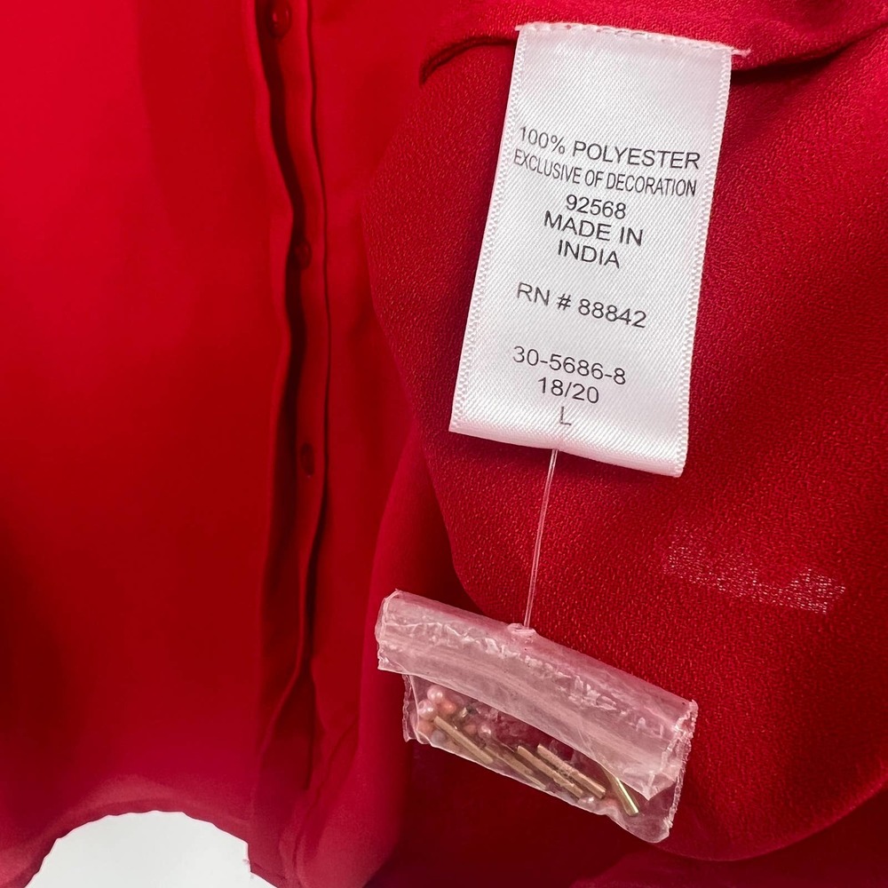 🆕 W/O Tags Woman Within Size 18/20 L Large Plus Size Beaded Blouse Shirt Top - Picture 8 of 8
